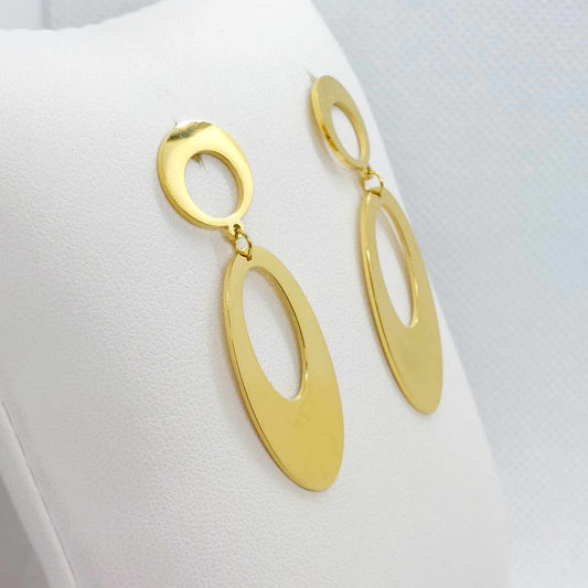 Dangle Earrings in Stainless Steel Gold Plated