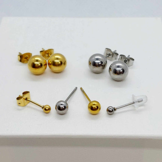 Stud Ball Earrings in Stainless Steel