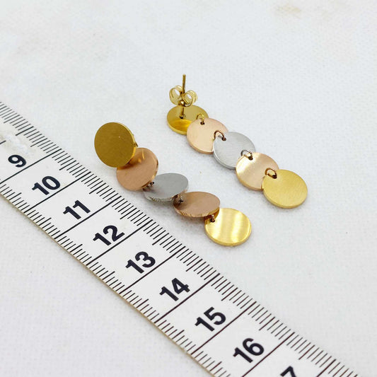 Dangle Earrings in Stainless Steel Gold Plated