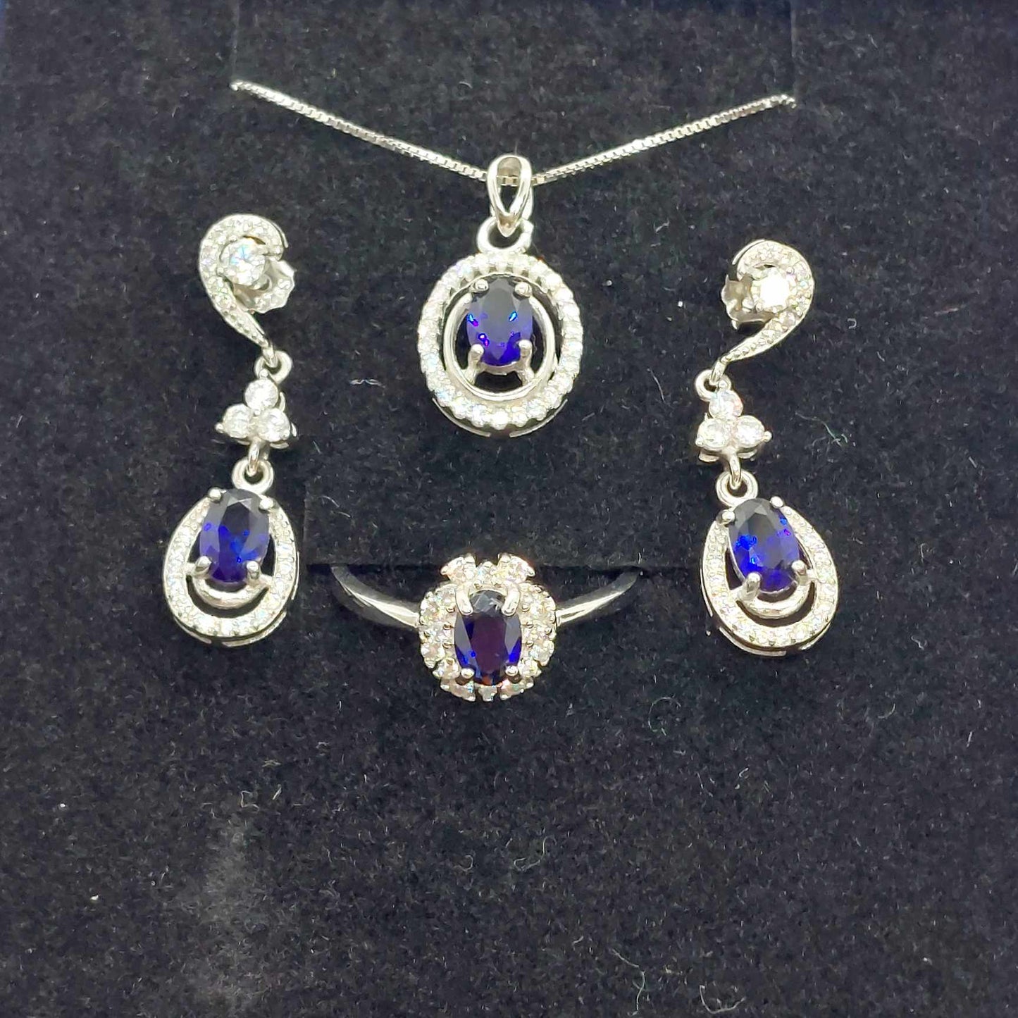 Natural Sapphire Set 4 X 0,5ct in Sterling Silver