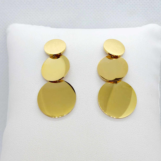 Dangle Earrings in Stainless Steel Gold Plated