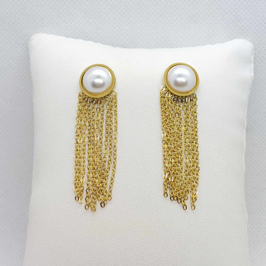 Tassel Earrings in Stainless Steel Gold Plated