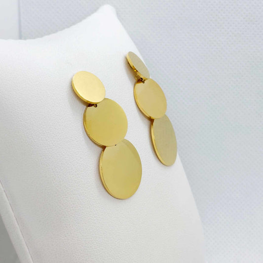 Dangle Earrings in Stainless Steel Gold Plated