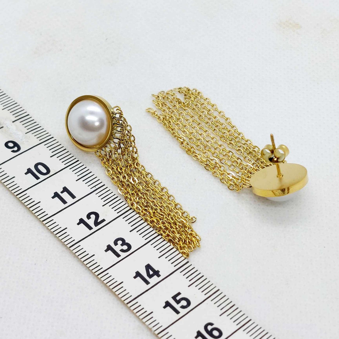 Tassel Earrings in Stainless Steel Gold Plated