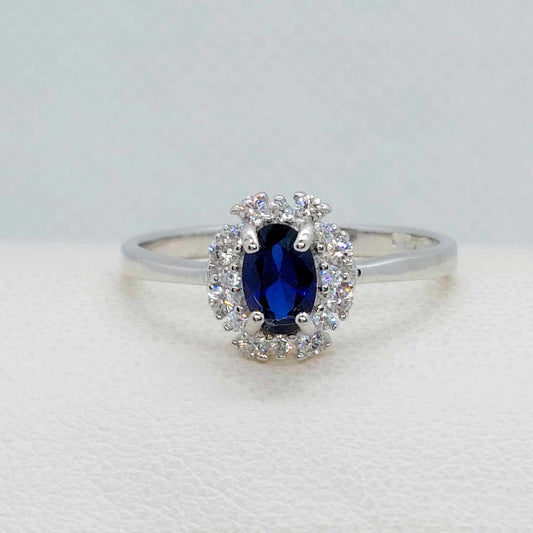 Natural Sapphire Ring 0,5ct in Sterling Silver