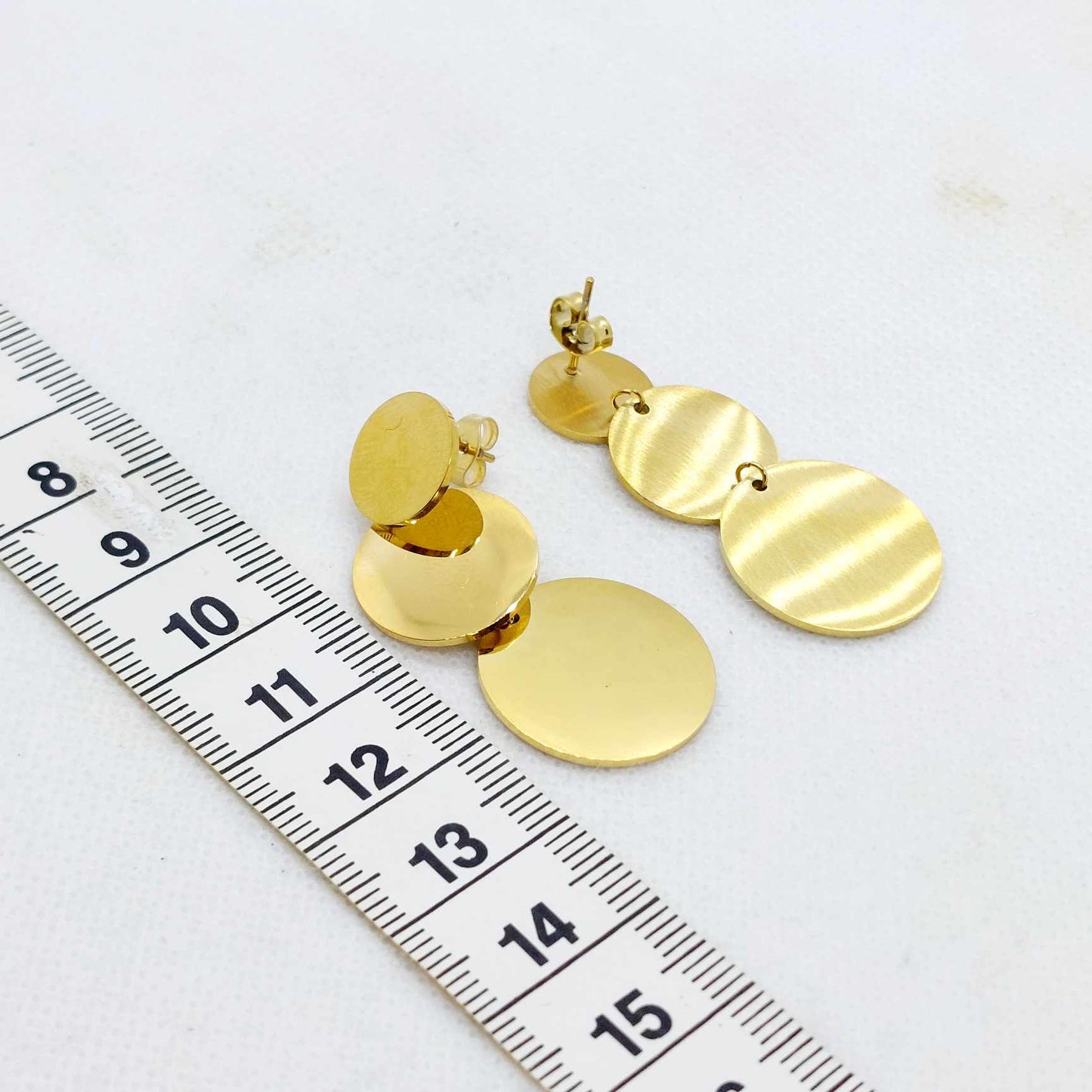 Dangle Earrings in Stainless Steel Gold Plated