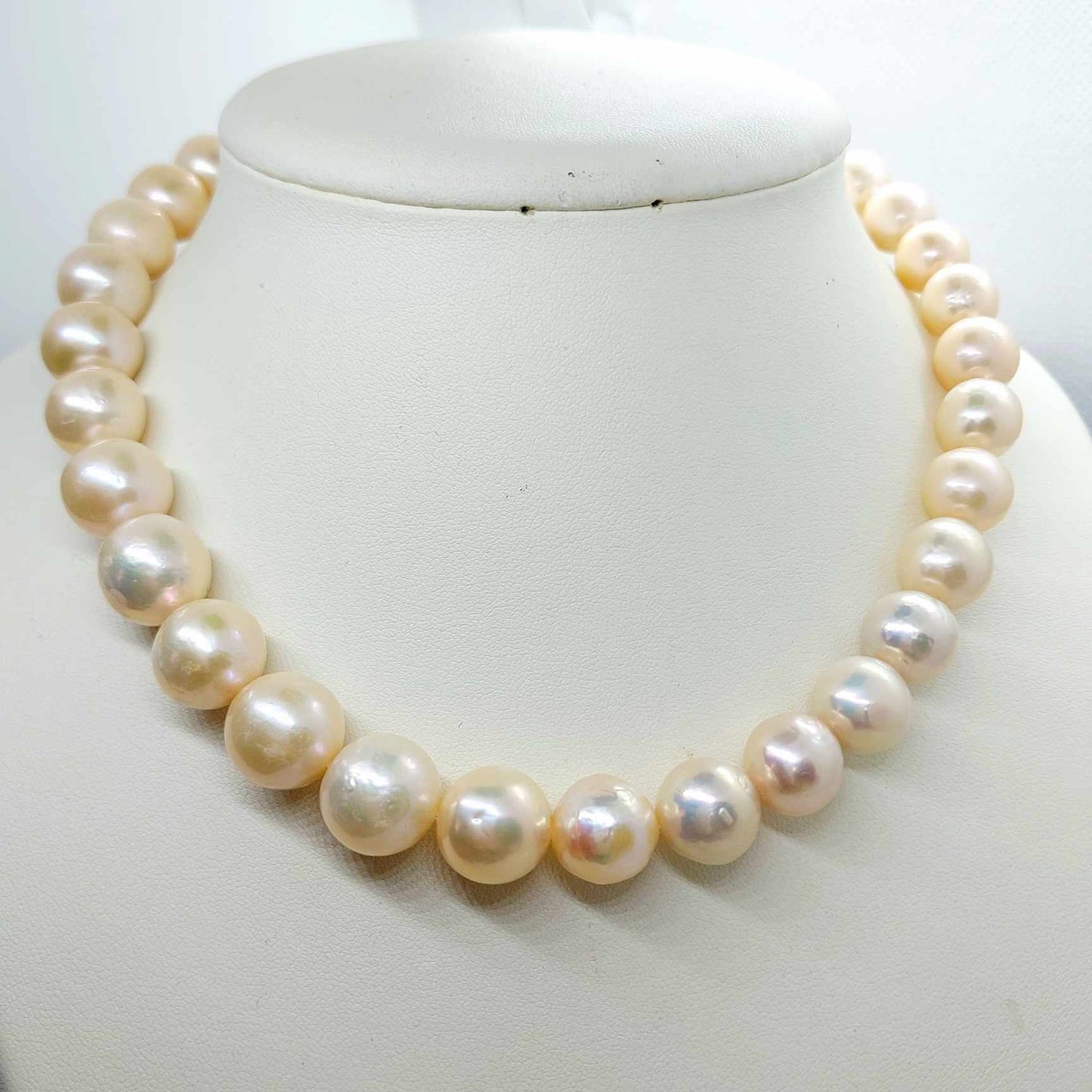 Natural 10-13mm Pink Pearl Choker Necklace 16inches