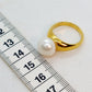 Natural 12mm Pearl Ring in Gold Plated Stainless Steel