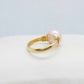 Natural Peach Pearl Ring with 12mm Stone in Solid 10K Gold