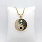 Yin Yang Pendant and Chain Necklace with Zircon in Stainless Steel Gold Plated