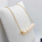 Natural Peach Pearl Necklace with 12mm Stones in Solid 10K Gold