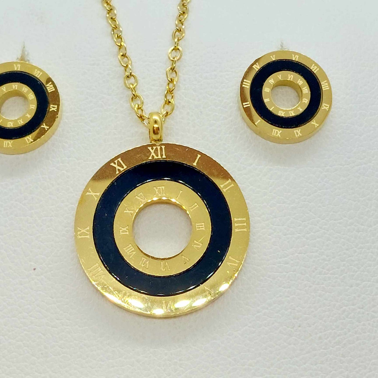 Mini Set with Zircon  in Stainless Steel Gold Plated