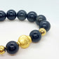 Natural Golden Obsidian with Silver Fish Bracelet in 12mm Stones