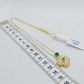 Natural White Hetian Jade Clover Pendant and chain necklace in Gold Plated Sterling Silver