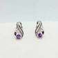 Natural Amethyst Infinity Earrings with 0.2ct Stones in Sterling Silver