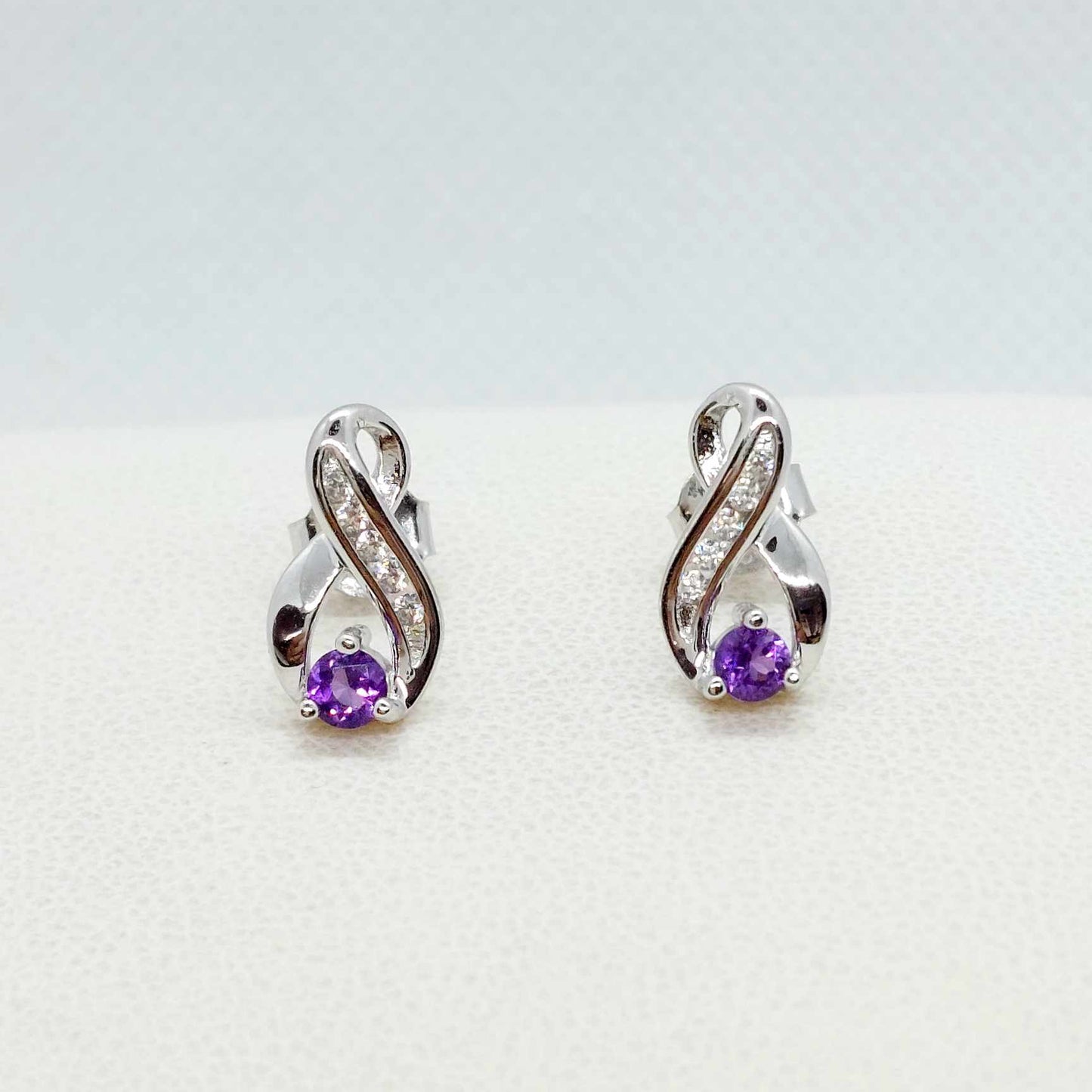 Natural Amethyst Mini Set in Sterling Silver