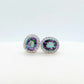 Natural Rainbow Mystic Quartz Earrings with 6.8ct Stones in Sterling Silver