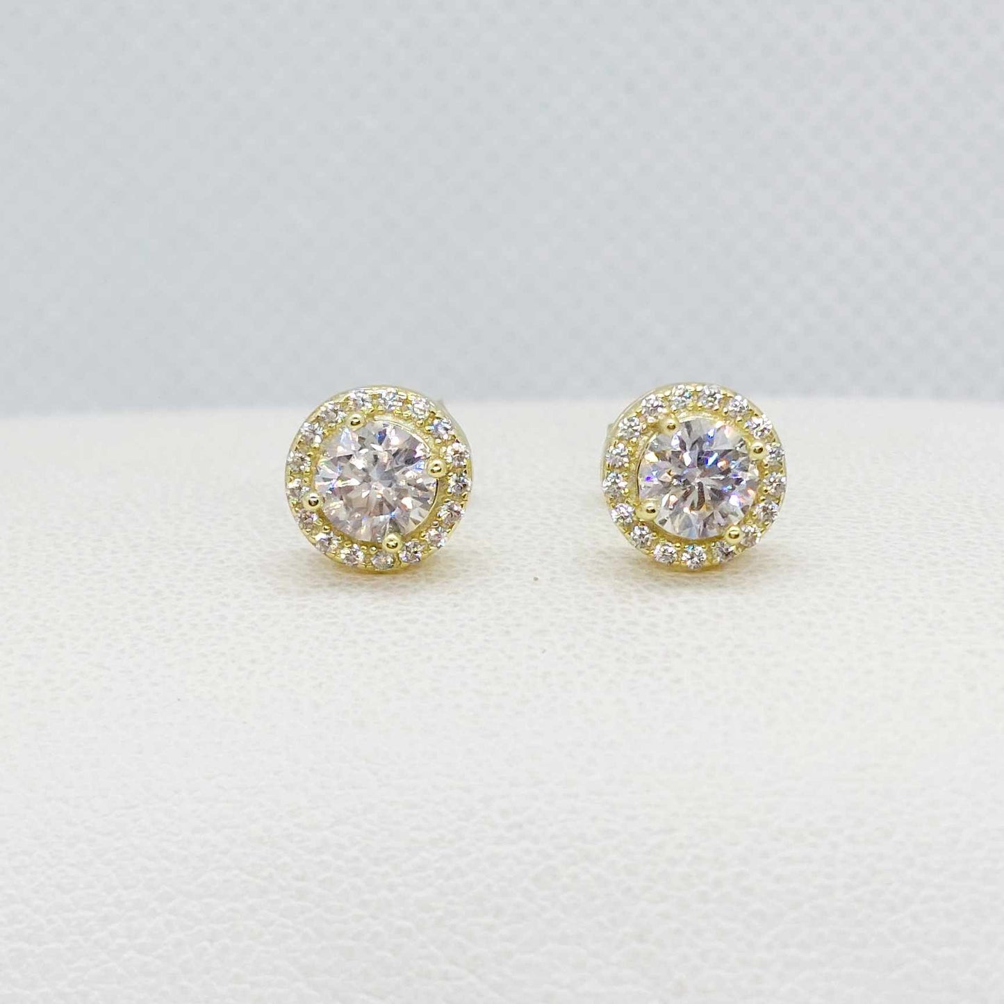 Moissanite 1ct Diamond Earrings in Sterling Silver Gold Plated