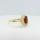 Natural Garnet Ring Princess Diana 2.5ct in Gold Plated Sterling Silver