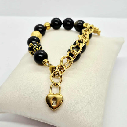 Natural Golden Obsidian Bracelet in 12mm Stones