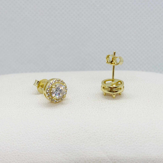 Moissanite 1ct Diamond Earrings in Sterling Silver Gold Plated