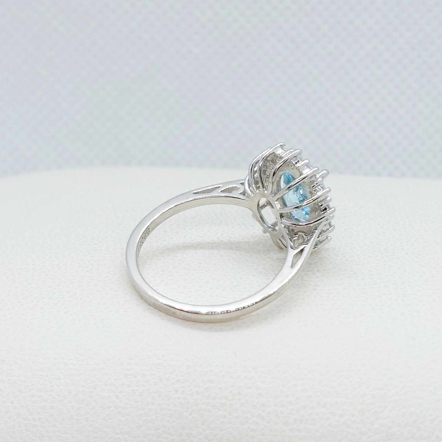 Natural Blue Topaz Ring with 2.3ct Stone in Sterling Silver