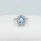 Natural Blue Topaz Ring with 2.3ct Stone in Sterling Silver