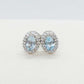 Natural Blue Topaz Earrings with 1ct Stones in Sterling Silver