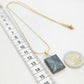 Natural Seraphinite Stone Pendant with Stainless Steel Gold Plated Necklace Chain