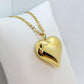 Large Heart Pendant in Gold Plated Stainless Steel with Chain Necklace