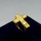 Large Cross Ring Stainless Steel Gold Plated