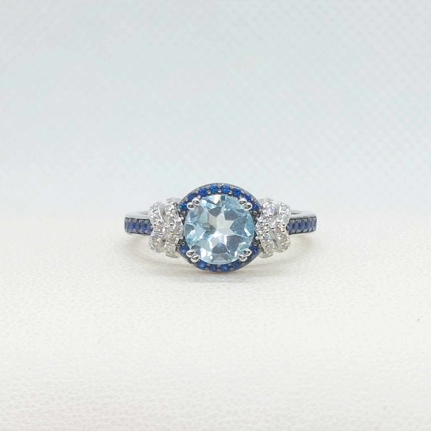 Natural Blue Topaz Ring with 1.5ct Stone in Sterling Silver