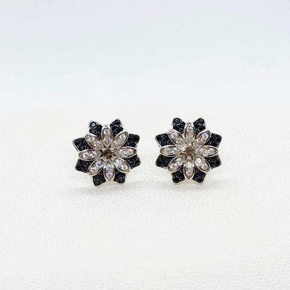 Natural Smokey Quartz and Black Spinel Set in Sterling Silver