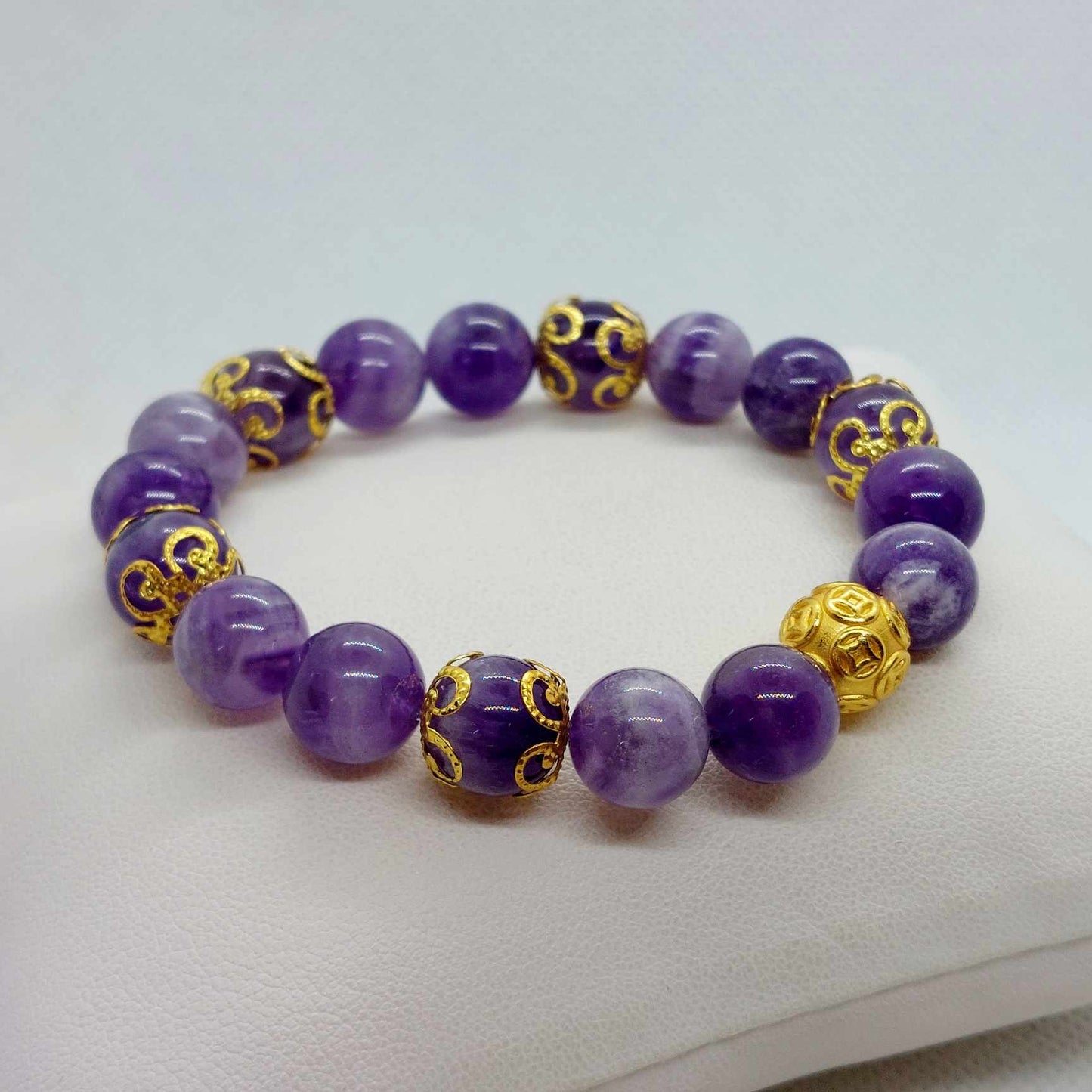 Natural Amethyst Bracelet in 1Omm Stones