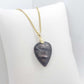 Natural Hypersthene Stone Pendant with Stainless Steel Gold Plated Necklace Chain