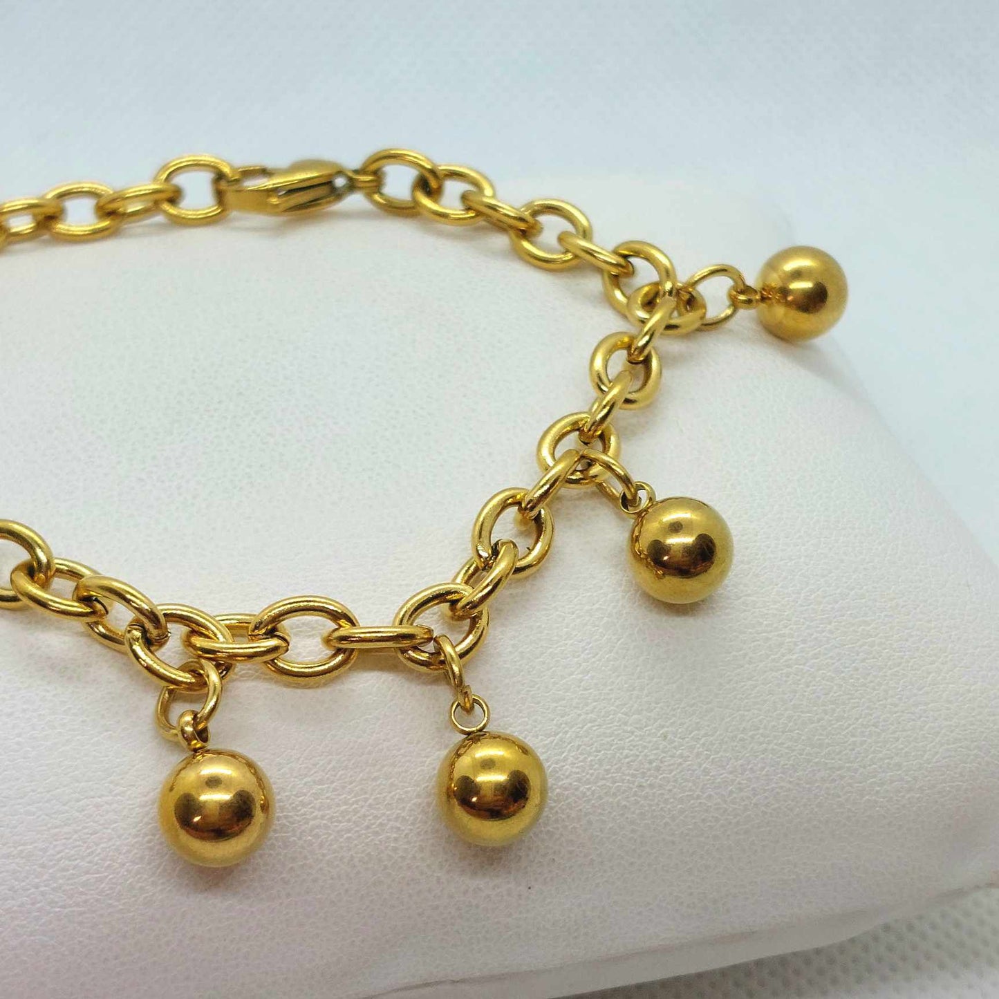 Stainless Steel Ball Bracelet Gold Plated