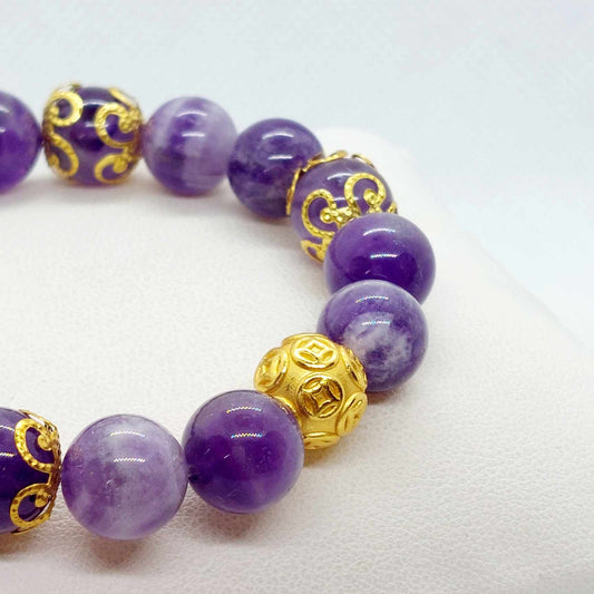 Natural Amethyst Bracelet in 1Omm Stones