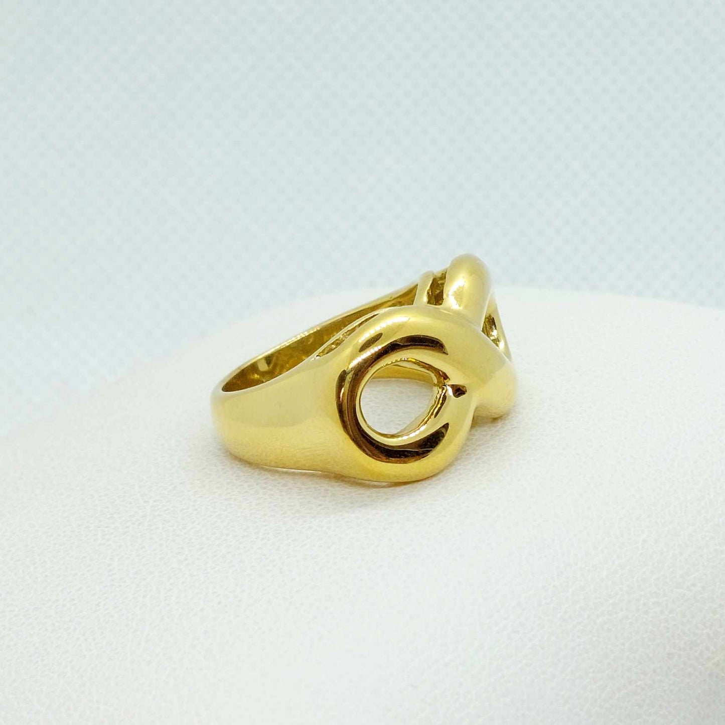 Large Infinity Ring Stainless Steel Gold Plated