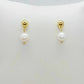 Natural Freshwater Pearl Earrings in Gold Plated Stainless Steel