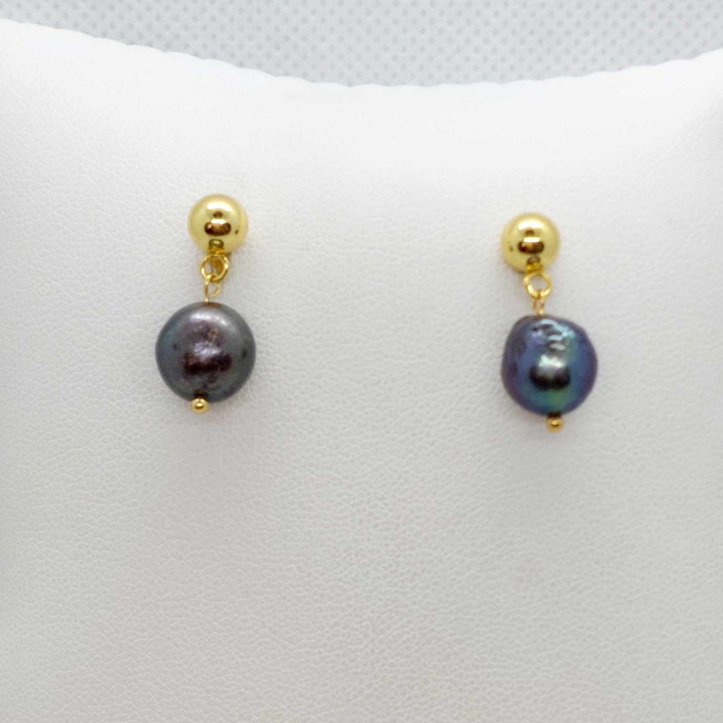 Natural Freshwater Pearl Earrings in Gold Plated Stainless Steel