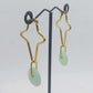 Natural Hetian Jade Earrings in Gold Plated Stainless Steel