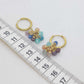 Mixed Natural Stones Earrings with Hoop in Gold Plated Stainless Steel