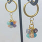 Mixed Natural Stones Earrings with Hoop in Gold Plated Stainless Steel