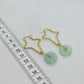 Natural Hetian Jade Earrings in Gold Plated Stainless Steel