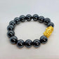 Natural Hematite Bracelet with Large Pixiu in 12mm Stones