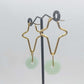 Natural Hetian Jade Earrings in Gold Plated Stainless Steel