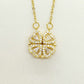 Four Hearts Pendant in Zircon and Stainless Steel with Gold Plated Necklace Chain