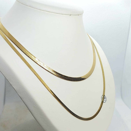 Snake Chain Necklace in Gold Platted Stainless Steel