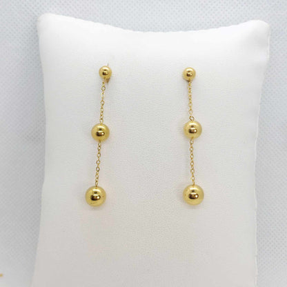 Dangle Earrings in Gold Plated Stainless Steel