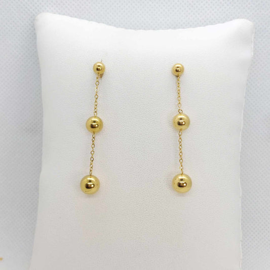 Dangle Earrings in Gold Plated Stainless Steel